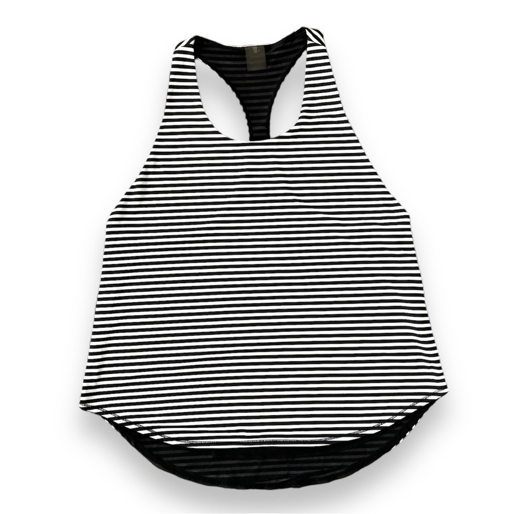 CALIA Women’s Racer Back White & Black Stripe Tank Top Size XL